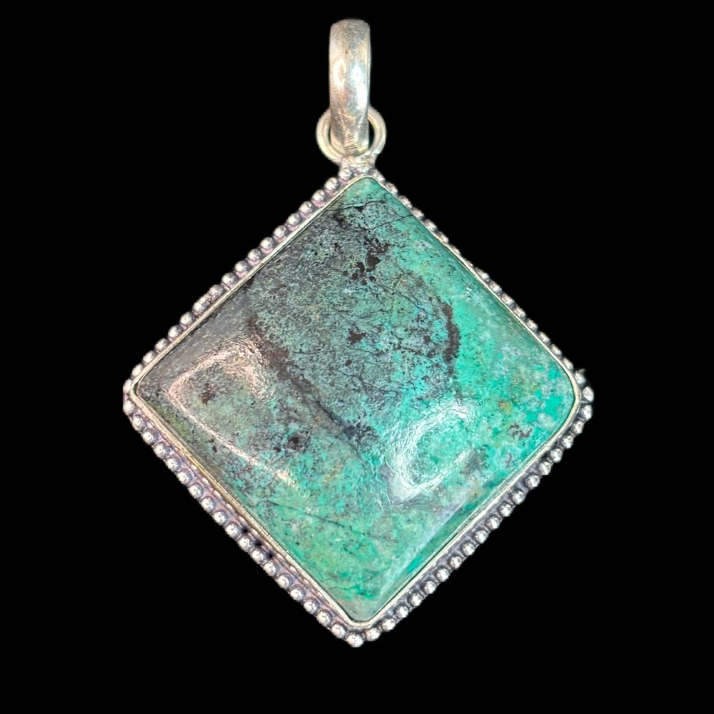 Artisan .925 Silver Overlay and Turquoise Pendant
